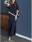 voordelige Vloerlengte-Strand Bruiloft Sheath Bruidsmoeder Jurk Bruiloft Gast Elegant Sprankel  Glans Juweel Hals Enkel Lengte Chiffon 3/4 Lengte Mouw met Sequins Split Voorzijde gratis maat op maat