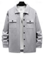 cheap Casual Jackets-Men's Lightweight Jacket Cargo Jacket Casual Jacket Daily Vacation Warm Pocket Spring Fall Plain Fashion Classic Lapel Regular Black Red Khaki Light Grey Dark Gray Jacket