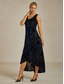 economico Abiti da festa-Per donna Abito maxi Tubino Abito a sirena Abito a trapezio Elegante Formale cocktail Festa serale Feste Ospite di nozze Vestibilità regolare Floreale Senza Maniche Girocollo Blu marino