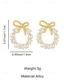 cheap Christmas Accessories-Women&#039;s Pearl Bow Earrings – Elegant Wreath Studs with Crystal Accents, Fashion Jewelry for Ladies &amp; Christmas Gift