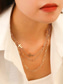 abordables Collier pour femme-Collier croix de Noël pour femme, chaîne en or superposée avec pendentif en perles et strass, bijoux de vacances élégants pour fête, mariage et cadeaux