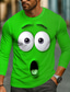 cheap 3D T shirts-Men&#039;s 3D Funny Emotes T Shirt Long Sleeve T shirt 3D Print Crew Neck Shirt Fashion Exaggerated Street Daily Lake Blue Red Green Summer Spring Fall Clothing Apparel S M L XL XXL XXXL