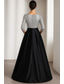 ieftine Rochii de seară în linie A-Linia -A Asimetric Rochii de seara Rochie De Bal Rochie formală Elegant Bloc de Culoare strălucitoare Manșon Jumate În V Nuntă Oficial Satin Dantelă cu Strălucire
