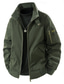 cheap Cargo Jackets-Men's Outdoor Jacket Bomber Jacket Cargo Jacket Formal Home Pocket Fleece Collar Spring Fall Winter Solid Color Active Neutral Regular Black Green Khaki Jacket