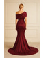 ieftine Rochii de seară sirenă-Trompetă  Sirenă Mătura Trenă Rochii de bal Rochii de seara Rochie De Bal Rochie formală Elegant Fără manșon De Pe Umăr Nuntă Oficial Rochie roz Satin întins cu Pliuri