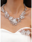 voordelige Dames ketting-Zilveren parel statement ketting en oorbellen voor dames - sprankelende feestsieraden voor avonden, cocktails en speciale gelegenheden