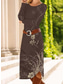 voordelige Bloemenjurken-Dames Halflange jurk Hemdjurk Schede jurk Casual Dagelijks Normale pasvorm Bloemig Grafisch Paisley Lange mouw Strakke ronde hals blauw Paars Bruin Groen Lente Herfst Winter