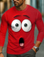 cheap 3D T shirts-Men&#039;s 3D Funny Emotes T Shirt Long Sleeve T shirt 3D Print Crew Neck Shirt Fashion Exaggerated Street Daily Lake Blue Red Green Summer Spring Fall Clothing Apparel S M L XL XXL XXXL