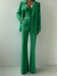 abordables Costumes pour Femmes-Femmes Costumes 3 pièces Formel robe demoiselle d honneur Soirée Formelle Élégant Minimaliste manche longue Longueur cheville Revers de pointe Double Boutonnage