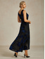 economico Abiti da festa-Per donna Abito maxi Tubino Abito a sirena Abito a trapezio Elegante Formale cocktail Festa serale Feste Ospite di nozze Vestibilità regolare Floreale Senza Maniche Girocollo Blu marino