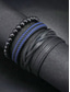 voordelige Heren sieraden-Heren leren kralen armbandset – meerlaags geweven retro polsbandsieraden voor een casual stijl en kerstcadeau