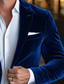 cheap Men's Classic Blazers-Men's Blazer Coat Velvet Blazer Suits Daily Business Cocktail Party Formal Classic Velvet Solid Color Pocket Buttons Comfortable Single Breasted One-button Blazer Burgundy Royal Blue Dark Green