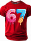 cheap Men&#039;s Funny T shirts-Men&#039;s Funny Slang 67 T Shirt Short Sleeve T shirt 3D Print Crew Neck Shirt Fashion Daily Street Daily Black Red Blue Summer Spring Clothing Apparel S M L XL XXL XXXL