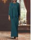 economico Set di abiti per la mamma-Due Pezzi Tubino Colonna Lunghezza al pavimento Abito da invitata a nozze Abito da cerimonia per signora Manica Lunga Scollo Tondo Elegante Formale Ospite di nozze Chiffon Con Stola con Tinta unita