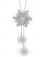 cheap Christmas Accessories-Women&#039;s Snowflake Pendant Necklace – Elegant Long Chain Jewelry with Crystal Accents for Ladies, Winter Fashion &amp; Christmas Gift