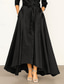 baratos Vestidos de fraque-Mulheres Vestido smoking Linha A Casamento Formal Convidado do casamento Cetim Elegante Vintage Manga 3/4 plissada Até o Tornozelo Lapela Xale