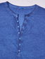 cheap Casual Henley Tee-Men's Henley Shirt Tee Top Long Sleeve Shirt Long Sleeve Plain Vintage Fashion Basic Garment Dyed Henley Vacation Street Going out Summer Light Grey Henley T-Shirt