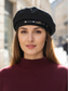 preiswerte Hüte für Damen-Damen-Barettmütze aus Polyester – stilvolle französische Malermütze mit Schnallendekor, lässige Vintage-Zeitungsjungenmütze für Herbst-Winter-Streetwear