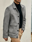 abordables Vestes Décontractées-Homme Veste Légère Veste Décontractée Vacances Quotidien Respirant Avec Poches Automne Hiver Uni Mode Classique Revers Régulier Gris Veste