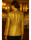 voordelige Blazers en Vesten-Dames Blazer Sportjas Formeel Bruiloft gast Formele avonden Satijn Paillet Elegant Smoking Lange mouw Ingesneden revers Enkele rij knopen
