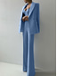abordables Costumes pour Femmes-Femmes Costumes 3 pièces Formel robe demoiselle d honneur Soirée Formelle Élégant Minimaliste manche longue Longueur cheville Revers de pointe Double Boutonnage
