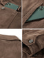 baratos Jaquetas de Suede Sintético-Homens Jaqueta de camurça sintética Jaqueta Carga Jaqueta casual Férias Diário Manter Quente Bolsos Outono Inverno Tecido Moda Clássico Lapela Padrão Preto cáqui Café Cinzento Casaco