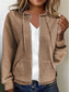 economico Felpe Semplici-Per donna Felpe con cappuccio Felpe con cerniera Cerniera Semplice Moda Casual Manica Lunga Con Cappuccio Top Regolari Casuale Streetwear Abbigliamento Quotidiano Rosa chiaro Bianco Marrone Grigio