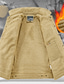 baratos Jaquetas Cargo-Homens Jaqueta de Inverno Casaco de lã Jaqueta Carga Jaqueta casual Férias Diário Térmico / Quente Bolsos Tosão Outono Inverno Tecido Moda Roupa de rua Lapela Padrão cáqui Verde Tropa Azul Escuro