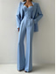 abordables Costumes pour Femmes-Femmes Costumes 3 pièces Formel robe demoiselle d honneur Soirée Formelle Élégant Minimaliste manche longue Longueur cheville Revers de pointe Double Boutonnage