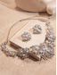 voordelige Dames ketting-Zilveren parel statement ketting en oorbellen voor dames - sprankelende feestsieraden voor avonden, cocktails en speciale gelegenheden