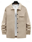 cheap Casual Jackets-Men's Lightweight Jacket Cargo Jacket Casual Jacket Vacation Daily Breathable Jacquard Pocket Spring Fall Plain Fashion Classic Lapel Regular Black White Khaki Light Grey Dark Gray Jacket