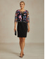 ieftine Blazere și costume-Pentru femei Blazer Ușor Dantelă Brodat Elegant Floral Oficial Scurt Crewneck Fit regulat Lungime Manșon 3/4 Îmbrăcăminte exterioară Fucsia Vară Primăvară