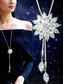 cheap Christmas Accessories-Women&#039;s Snowflake Pendant Necklace – Elegant Long Chain Jewelry with Crystal Accents for Ladies, Winter Fashion &amp; Christmas Gift