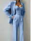 abordables Costumes pour Femmes-Femmes Costumes 3 pièces Formel robe demoiselle d honneur Soirée Formelle Élégant Minimaliste manche longue Longueur cheville Revers de pointe Double Boutonnage