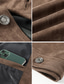 baratos Jaquetas de Suede Sintético-Homens Jaqueta de camurça sintética Jaqueta Carga Jaqueta casual Férias Diário Manter Quente Bolsos Outono Inverno Tecido Moda Clássico Lapela Padrão Preto cáqui Café Cinzento Casaco