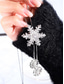 cheap Christmas Accessories-Women&#039;s Snowflake Pendant Necklace – Elegant Long Chain Jewelry with Crystal Accents for Ladies, Winter Fashion &amp; Christmas Gift