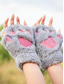 お買い得  レディース手袋-女性用ふわふわの肉球手袋 - かわいいふわふわの猫の爪ミトン、コスプレ、ハロウィン、普段使いにぴったりの柔らかくて暖かい冬用指なし手袋