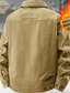 baratos Jaquetas Cargo-Homens Jaqueta de Inverno Casaco de lã Jaqueta Carga Jaqueta casual Férias Diário Térmico / Quente Bolsos Tosão Outono Inverno Tecido Moda Roupa de rua Lapela Padrão cáqui Verde Tropa Azul Escuro