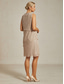 preiswerte abendkleider-Damen Midikleid Shiftkleid Faltenkleid Halterkleid Elegant Party Formell Party Hochzeitsgast Cocktailparty Perlenbesetzt Geschichtet Metallisch Normale Passform Einfarbig Ärmellos Rundhalsausschnitt