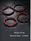 voordelige Heren sieraden-Heren leren kralen armbandset – meerlaags geweven retro polsbandsieraden voor een casual stijl en kerstcadeau
