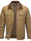halpa Cargo-takit-Miesten Cargo takki Rento takki Loma Päivittäin Pidä lämpimänä Tasku Kevät Syksy Tavallinen Muoti Klassinen Kauluskäänne Normaali Musta Laivaston sininen Ruskea Apila Khaki Jackets