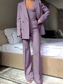 abordables Costumes pour Femmes-Femmes Costumes 3 pièces Formel robe demoiselle d honneur Soirée Formelle Élégant Minimaliste manche longue Longueur cheville Revers de pointe Double Boutonnage