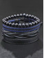 voordelige Heren sieraden-Heren leren kralen armbandset – meerlaags geweven retro polsbandsieraden voor een casual stijl en kerstcadeau