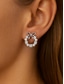 cheap Christmas Accessories-Women&#039;s Pearl Bow Earrings – Elegant Wreath Studs with Crystal Accents, Fashion Jewelry for Ladies &amp; Christmas Gift