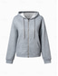 economico Felpe Semplici-Per donna Felpe con cappuccio Felpe con cerniera Cerniera Semplice Moda Casual Manica Lunga Con Cappuccio Top Regolari Casuale Streetwear Abbigliamento Quotidiano Rosa chiaro Bianco Marrone Grigio