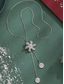 cheap Christmas Accessories-Women&#039;s Snowflake Pendant Necklace – Elegant Long Chain Jewelry with Crystal Accents for Ladies, Winter Fashion &amp; Christmas Gift