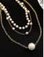 abordables Collier pour femme-Collier croix de Noël pour femme, chaîne en or superposée avec pendentif en perles et strass, bijoux de vacances élégants pour fête, mariage et cadeaux