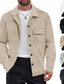 cheap Casual Jackets-Men's Lightweight Jacket Cargo Jacket Casual Jacket Vacation Daily Breathable Jacquard Pocket Spring Fall Plain Fashion Classic Lapel Regular Black White Khaki Light Grey Dark Gray Jacket
