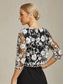 ieftine Blazere și costume-Pentru femei Blazer Ușor Dantelă Brodat Elegant Floral Oficial Scurt Crewneck Fit regulat Lungime Manșon 3/4 Îmbrăcăminte exterioară Negru Vară Primăvară
