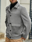 abordables Vestes Décontractées-Homme Veste Légère Veste Décontractée Vacances Quotidien Respirant Avec Poches Automne Hiver Uni Mode Classique Revers Régulier Gris Veste